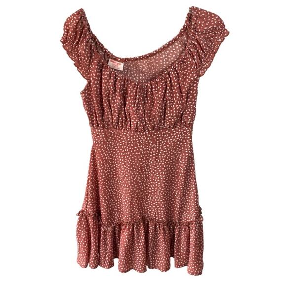 Showpo Raleigh Polka Dot Sweetheart Dusty Rose Mini Dress, Size 2 - Picture 2 of 8